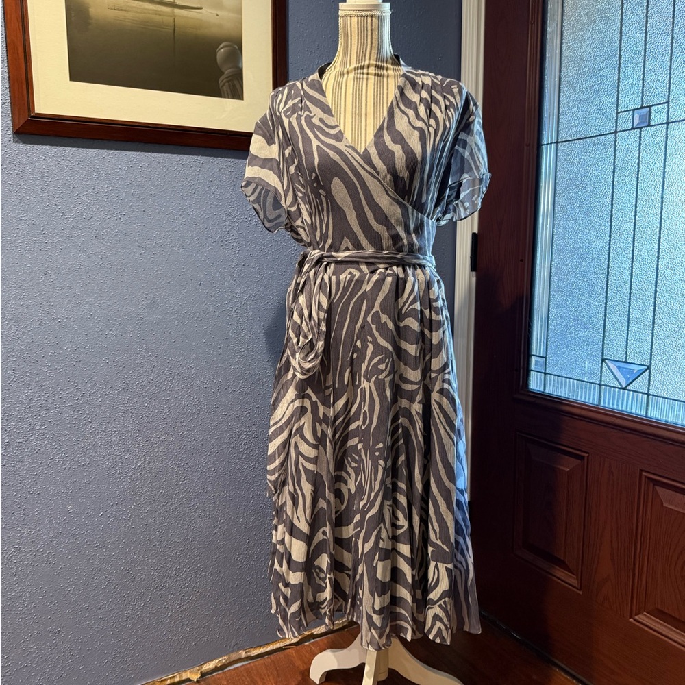 Jones New York Zebra Print Midi Dress